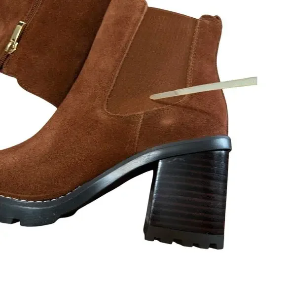 Franco Sarto Trent Women’s Ankle Boots Russet Brown Suede Leather Sz 7.5 WNWB - Picture 9 of 16